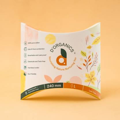 D Organics Sanitary Pads For Women (Pack of 3) | Quick Absorption | Disposal Cover | Size-L Sanitary Pad