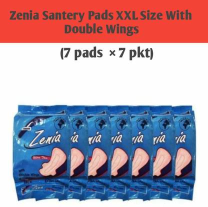 zenia IMPORTED SANITARY PADS ULTRA THIN WITH DOUBLE WINGS XXL MADE IN U.S.A Sanitary Pad