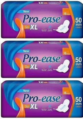 Pro-ease GO XL Sanitary Pad for women XL - 16+16+16 Pads Sanitary Pad