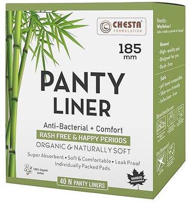 CHESTA FORMULATION Anti Bacterial+Comfort Panty Liners For Women 100% Cotton Organic Pantyliner