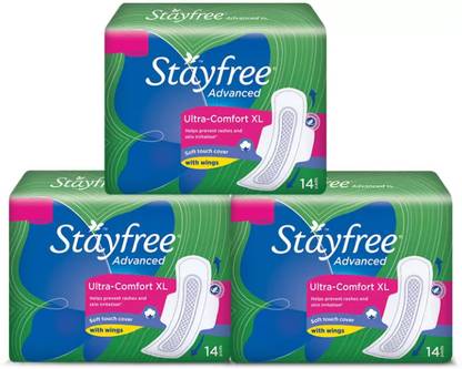 STAYFREE Advanced Ultra-Comfort XL| Soft touch cover with wings Sanitary Pad