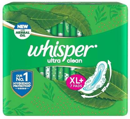 Whisper Ultra Clean Sanitary Napkin with Wings (XL+) Sanitary Pad