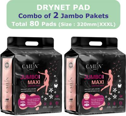 Cailin Care Extra Large & Wider Maxi Sanitary Pads for Heavy Flow (Size - XXXL|320mm) Sanitary Pad