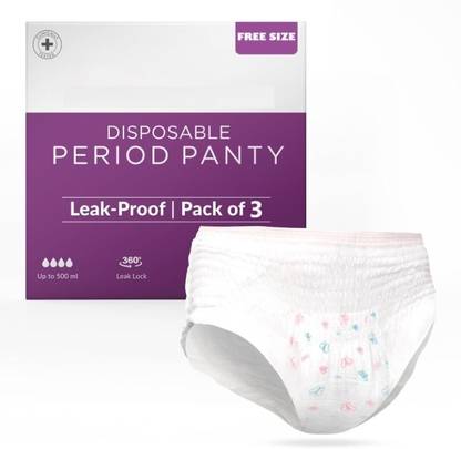 TRK IMPEX Underwear for Women Protection Period Panties Maximum Coverage[3PCS] Sanitary Pad