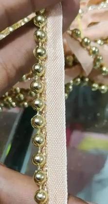 DEVHARU Goldan colour Lace Saree Falls