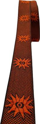 FASSURE ORANGE KING 9M CUT ALL 9999 ROUND LACES Lace Saree Falls