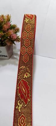 ALLROUNDLACES 10 MEATER PATTERN leavee FULL JARIGOLD Lace Saree Falls