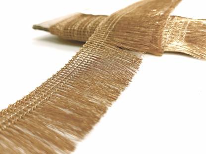 Mezin 1.50 inch Zari Jhalar Fringe Lace For Bridal Saree, Blouse, Dress, embellishment, Outlining, craftwork (9 Mtr) Lace Reel