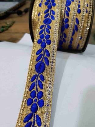 SHARDADAVILACE 9 MEATER ROYAL ji BALE 1.25 INCH NEW POSHAK BORDER LACE Lace Saree Falls