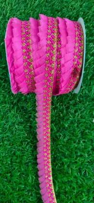 DEVHARU Rani pink 9 MTR Lace Saree Falls