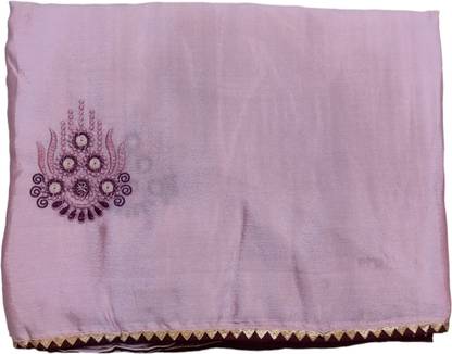 QVEENLY PEACH PINK COLOUR SAREE Silk Blend Saree Falls
