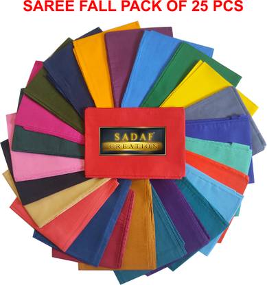 sadaf creation Multicolour Special saree Fall Pack Of 25 Pcs Pure Cotton Saree Falls