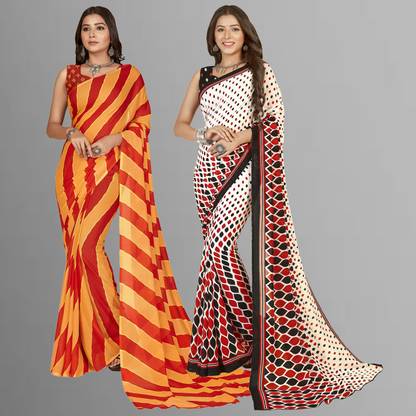 Striped Daily Wear Georgette Saree