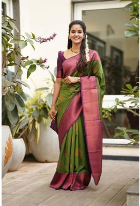 Woven Kanjivaram Jacquard, Pure Silk Saree
