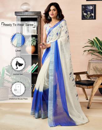 Samah Printed Daily Wear Linen Saree