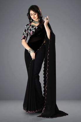 JenaFashion Embroidered Banarasi Georgette Saree