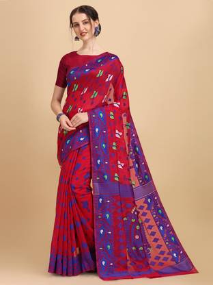 Woven Jamdani Pure Silk Saree