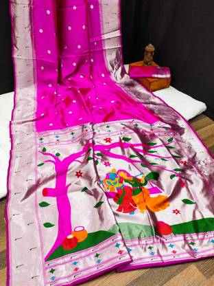 Embroidered Assam Silk Jacquard Saree