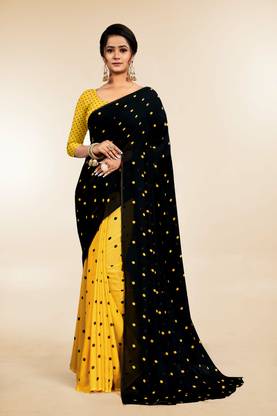Polka Print Daily Wear Georgette Saree