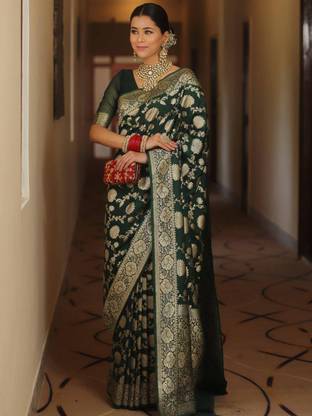 Woven Banarasi Silk Blend Saree