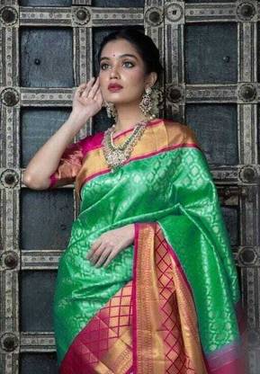 Woven Kanjivaram Jacquard, Pure Silk Saree
