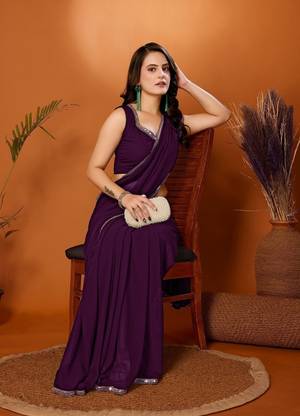 FABMORA Embellished Bollywood Georgette Saree