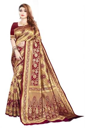 Woven Kanjivaram Jacquard, Pure Silk Saree