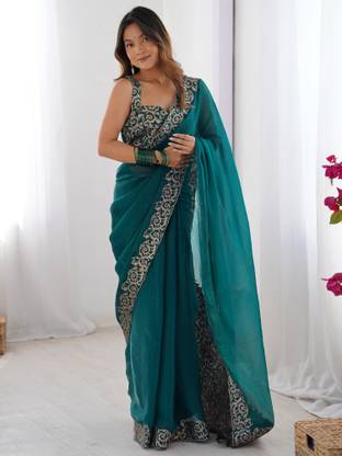 Sareemall Embroidered Bollywood Chiffon Saree