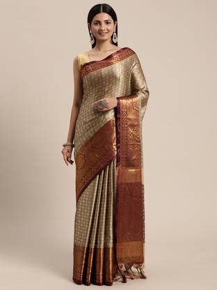 IRIS Banarasi Art Silk, Jacquard Saree with Unstitched Blouse