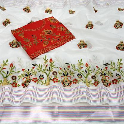 Embroidered Chanderi Chanderi Saree