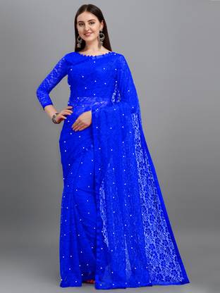 Self Design, Woven, Plain Fashion Net Saree