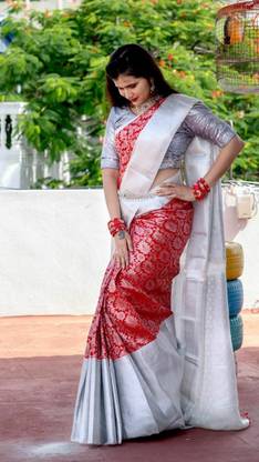 Woven Kanjivaram Jacquard, Pure Silk Saree