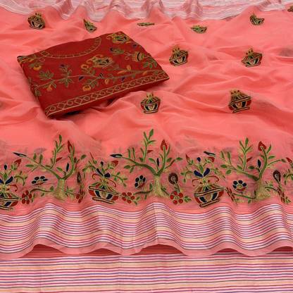 Embroidered Chanderi Chanderi Saree