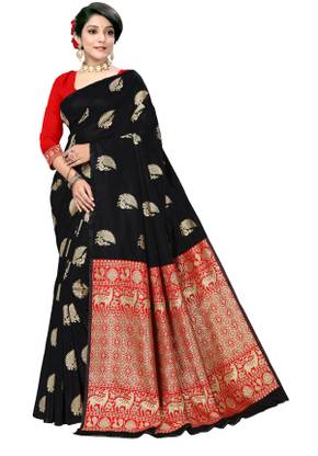 Solid Banarasi Silk Blend Saree