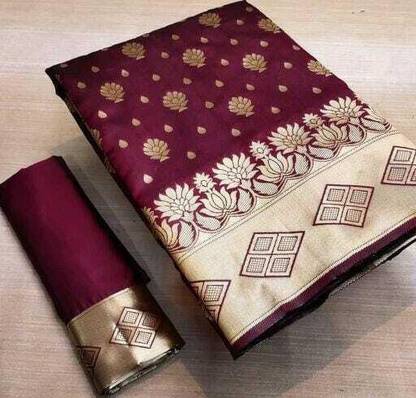 Woven, Embellished Kanjivaram Jacquard, Cotton Silk Saree