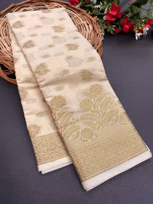 Woven Banarasi Cotton Silk, Jacquard Saree