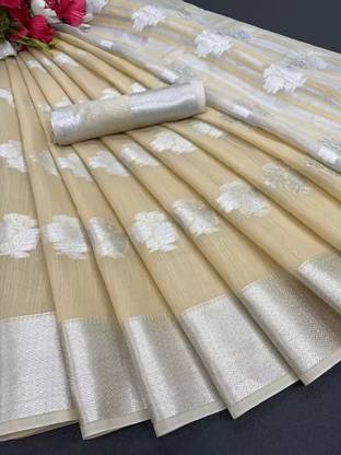 Self Design Banarasi Jacquard, Cotton Silk Saree