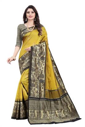 Sonal Krupa Kanjivaram Jacquard, Pure Silk Saree with Unstitched Blouse