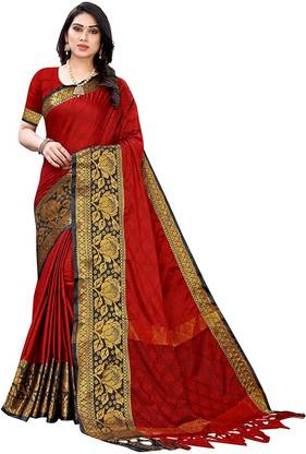 Self Design Bollywood Cotton Silk Saree