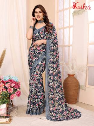 Geometric Print Daily Wear Georgette Saree
