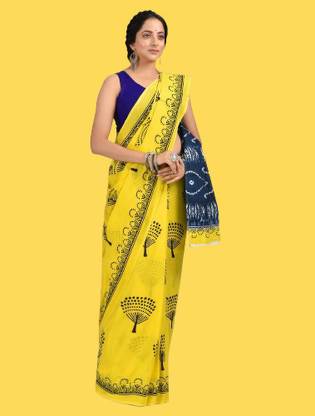 Printed Ikkat Pure Cotton Saree