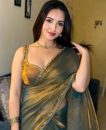 PD CLOTH VILLA Embellished Bollywood Tissue, Pure Silk Saree