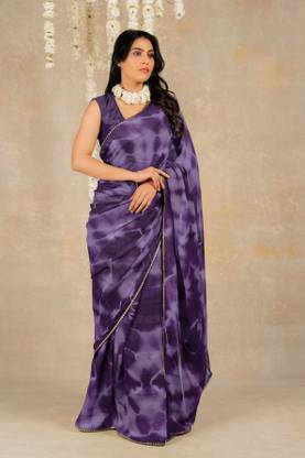 MIRCHI FASHION Printed, Dyed, Embellished Bollywood Georgette Saree