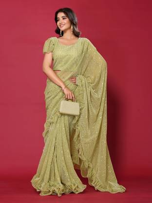AKFABRICS Self Design Bollywood Net Saree
