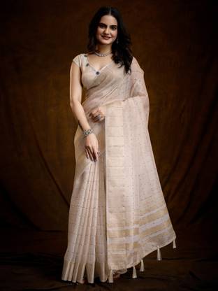 Sareemall Woven Bollywood Linen Saree
