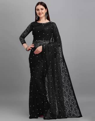ManishKumar Embellished Bollywood Cotton Blend Saree