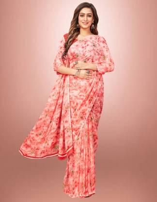 Bollywood Cotton Silk, Georgette Saree with Unstitched Blouse