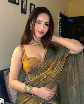 BRAHMSHAKTI Embellished Bollywood Tissue, Pure Silk Saree