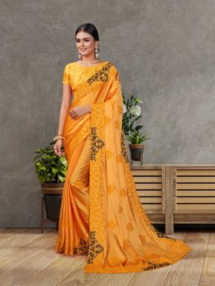 Embroidered Daily Wear Satin Saree