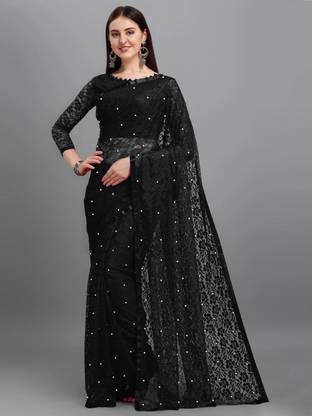 LOROFY Self Design Bollywood Net Saree